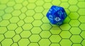 Yellow role-playing board with blue dice