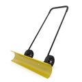 Yellow Rolling Snow Shovel on white. 3D illustration