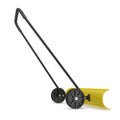 Yellow Rolling Snow Shovel on white. 3D illustration