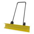 Yellow Rolling Snow Shovel on white. 3D illustration