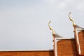 Yellow roof tiles on blue sky background Royalty Free Stock Photo