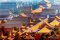 Yellow Roofs Forbidden City Beijing China Royalty Free Stock Photo