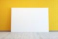 Yellow room with blank picture