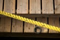 Yellow rope over docks Royalty Free Stock Photo