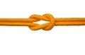 Yellow Rope with Reef Knot Royalty Free Stock Photo