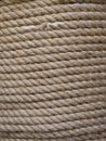 Light yellow rope wound in a skein