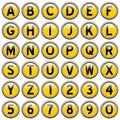 Yellow Round Alphabet Buttons Royalty Free Stock Photo