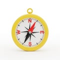 A Yellow Compass With A Red Needle And Black Markings On A White Background navigation direction Royalty Free Stock Photo
