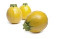 Yellow round courgettes