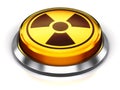 Yellow round nuke button with nuclear radiation symbol Royalty Free Stock Photo