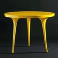 Yellow Round Table, Modern Furniture Design, Interior Decor Royalty Free Stock Photo