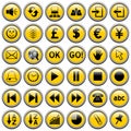 Yellow Round Web Buttons [3] Royalty Free Stock Photo