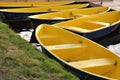 The yellow rowing boat Royalty Free Stock Photo