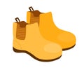 Yellow Rubber boots. Water protection, waterproof shoes.