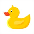 Yellow rubber duck. Bath baby toy. Isolated illustration Royalty Free Stock Photo