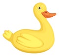 Yellow rubber duck. Bath toy in cute cartoon style Royalty Free Stock Photo