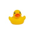 Yellow rubber duck - bath toy isolated on white with shadow Royalty Free Stock Photo