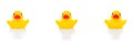 Yellow rubber duck bath toy set Royalty Free Stock Photo