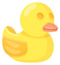 Yellow rubber duck. Cartoon bath toy icon Royalty Free Stock Photo