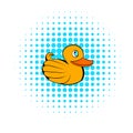 Yellow rubber duck icon, comics style Royalty Free Stock Photo