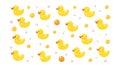 Yellow Rubber Duck Pattern Vector, vector design Generative AI Royalty Free Stock Photo