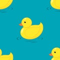 Yellow rubber duck seamless pattern