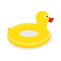 Yellow rubber duck swimming circle