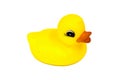 Yellow rubber duck toy on white background, isolated Royalty Free Stock Photo