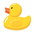 Yellow rubber duck vector illustration flat style isolated on white Royalty Free Stock Photo