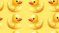 Yellow Rubber Ducks Pattern on Bright Background Royalty Free Stock Photo