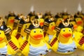 Yellow rubber ducks samurai in british museum gift shop