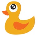 Yellow rubber ducky vector or color illustration Royalty Free Stock Photo