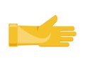 Yellow rubber glove for hands protection gardening agriculture work isometric icon vector