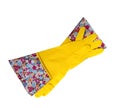 Yellow Rubber gloves with colorful border Royalty Free Stock Photo