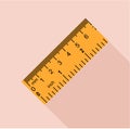 Yellow ruler, rectangular shape icon, flat style