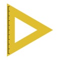 Yellow ruler triangle icon. Vector