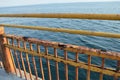 Yellow rusty fence on the seashore, Bosphorus