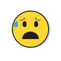 Yellow Sad Face Shocked Negative People Emotion Icon Royalty Free Stock Photo