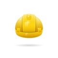 Yellow safety helmet, construction 3D helmet on a white background. Royalty Free Stock Photo