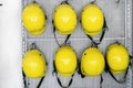 Yellow safety Helmet engineering, Construction worker equipment. To prevent disaster, the danger of accidents. Be prepared to use Royalty Free Stock Photo