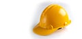 Yellow safety helmet on a white background, Engineering architecture concepts, Banner design