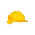 yellow safety helmets vector illustration isolated on white background. Construction helmet. Yellow safety hat. Plastic headwear Royalty Free Stock Photo