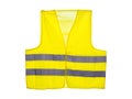 Yellow safety vest, isolated on a white background with a clipping path.