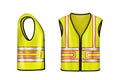 Yellow safety vest with reflective stripes