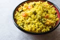 Yellow Saffron Basmati Rice with Turmeric and Vegetables Pilav or Pilaf in Bowl. Royalty Free Stock Photo