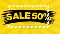 Yellow Sale banner template design. layout design. End of season special offer banner. Vector illustration. Royalty Free Stock Photo