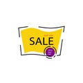 Yellow Sale Banner template design. Shop now illustration. Season special Offer Banner. Discont Banner. Price tags. Sale and Speci Royalty Free Stock Photo