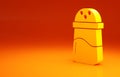 Yellow Salt icon isolated on orange background. Cooking spices. Minimalism concept. 3d illustration 3D render