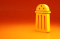 Yellow Salt icon isolated on orange background. Cooking spices. Minimalism concept. 3d illustration 3D render