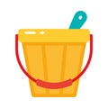Yellow sandbox bucket and shovel for summer fun